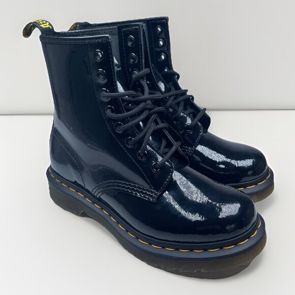 Dr. Martens Shoes - NEW Dr Martens 1460W Black Patent Leather Shiny 8 Eyelet Lace Up Boot 6 US 37 EU